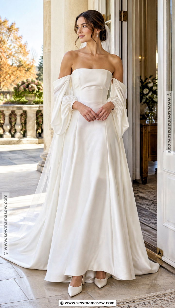 Detachable Sleeve Fall Wedding Dress - 20 wedding dresses fall