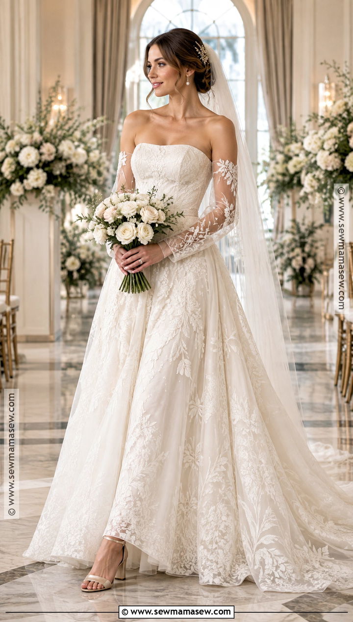 Detachable Sleeve Soft Autumn Wedding Dress - 20 Soft Autumn Wedding Dress Ideas