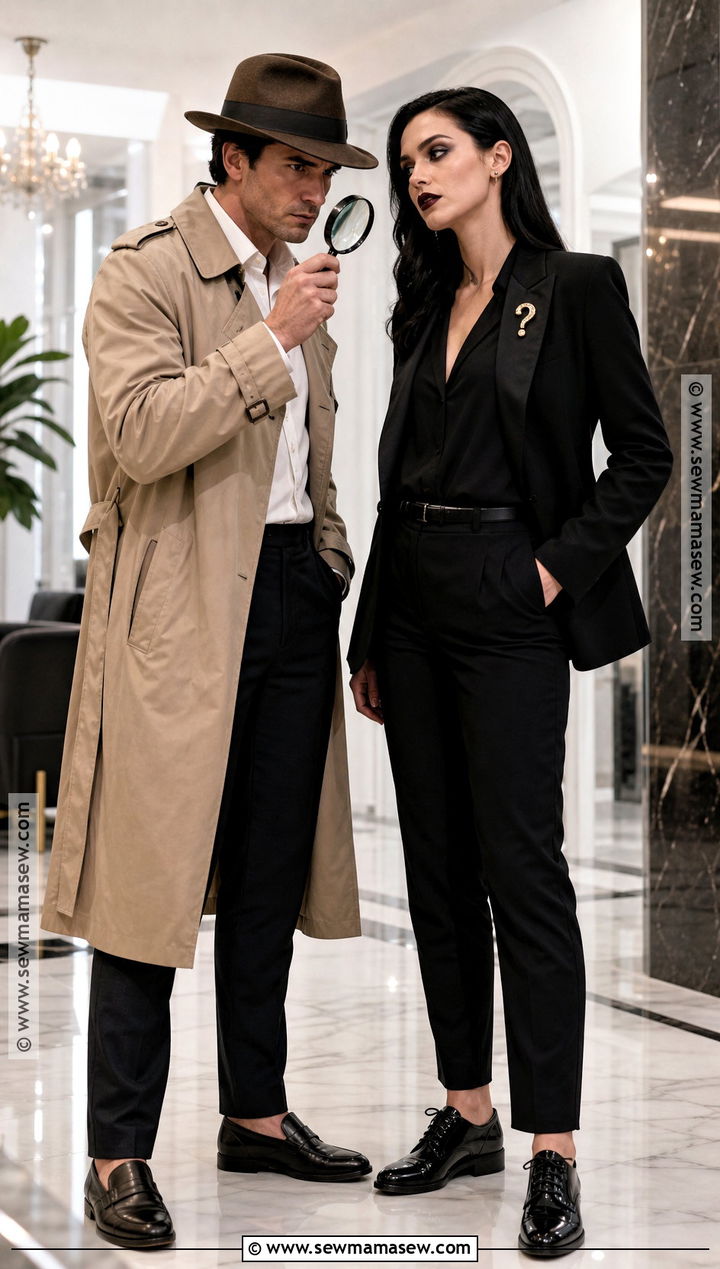 Detective And Mystery Suspect Costume - 40 last minute couples costumes