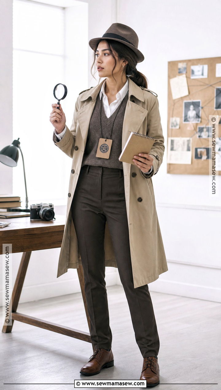 Detective Costume With A Trench Coat - 35 Easy At Home Halloween Costumes