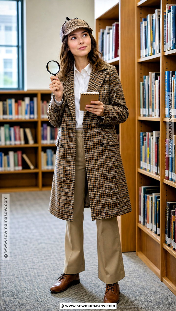 Detective Costume With Plaid Coat - 35 school costume ideas