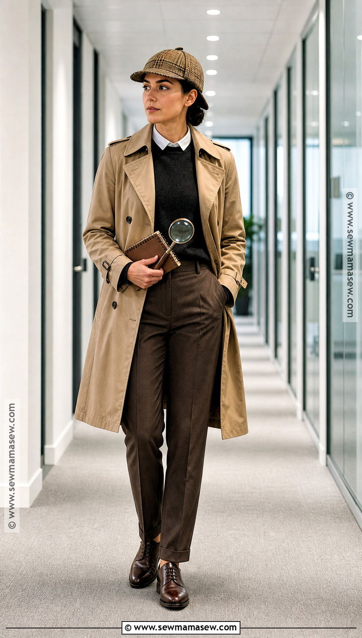 Detective Costume With Trench Coat - 35 easy halloween costumes for work