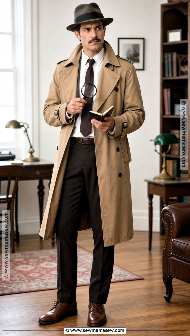 Detective Costume With Trench Coat - 35 simple halloween costumes for men