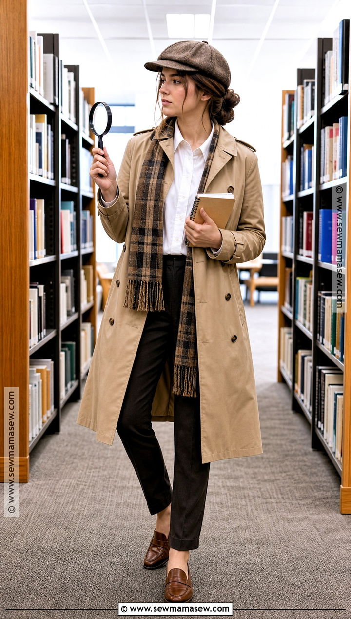 Detective Costume With Trench Coat - 40 school halloween costumes