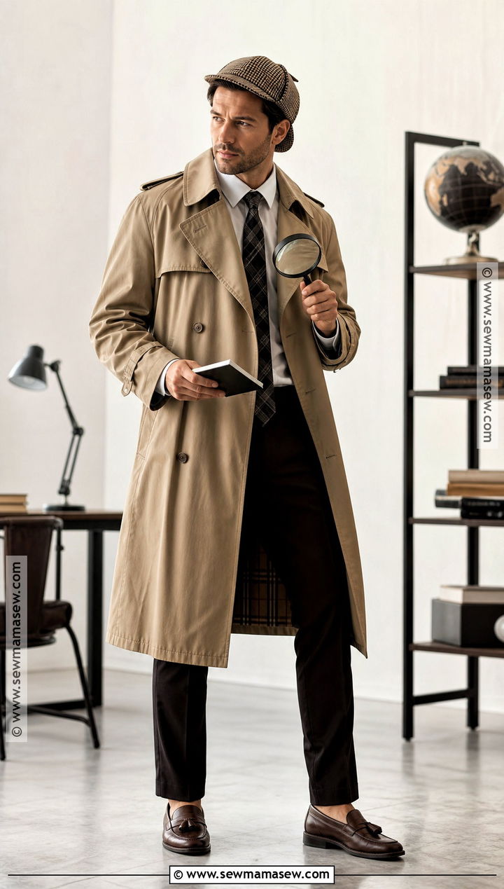 Detective Costume With Trench Coat - 50 simple halloween costumes