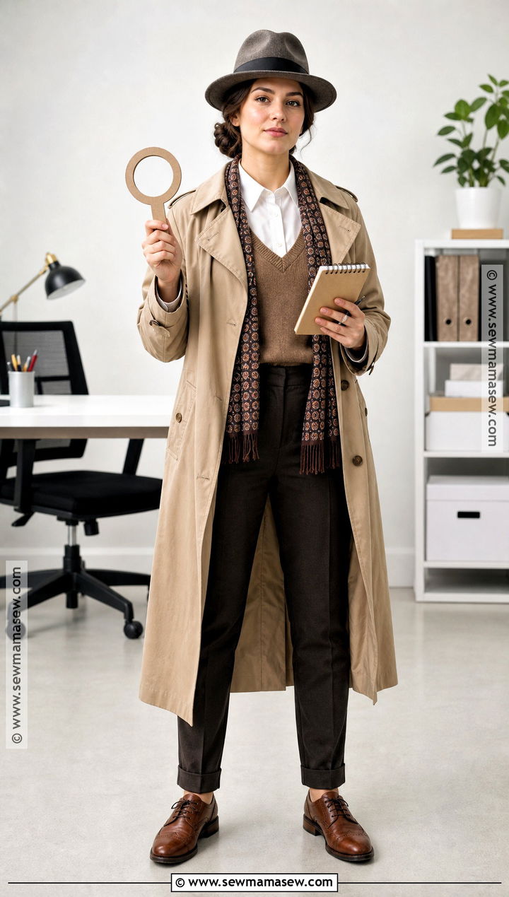 Detective Costume With Trench Coat - 30 Easy Homemade Halloween Costumes