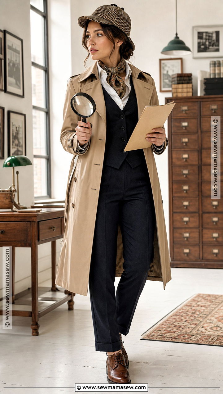 Detective Costume With Trench Coat - 30 Grown Ups Costume Ideas
