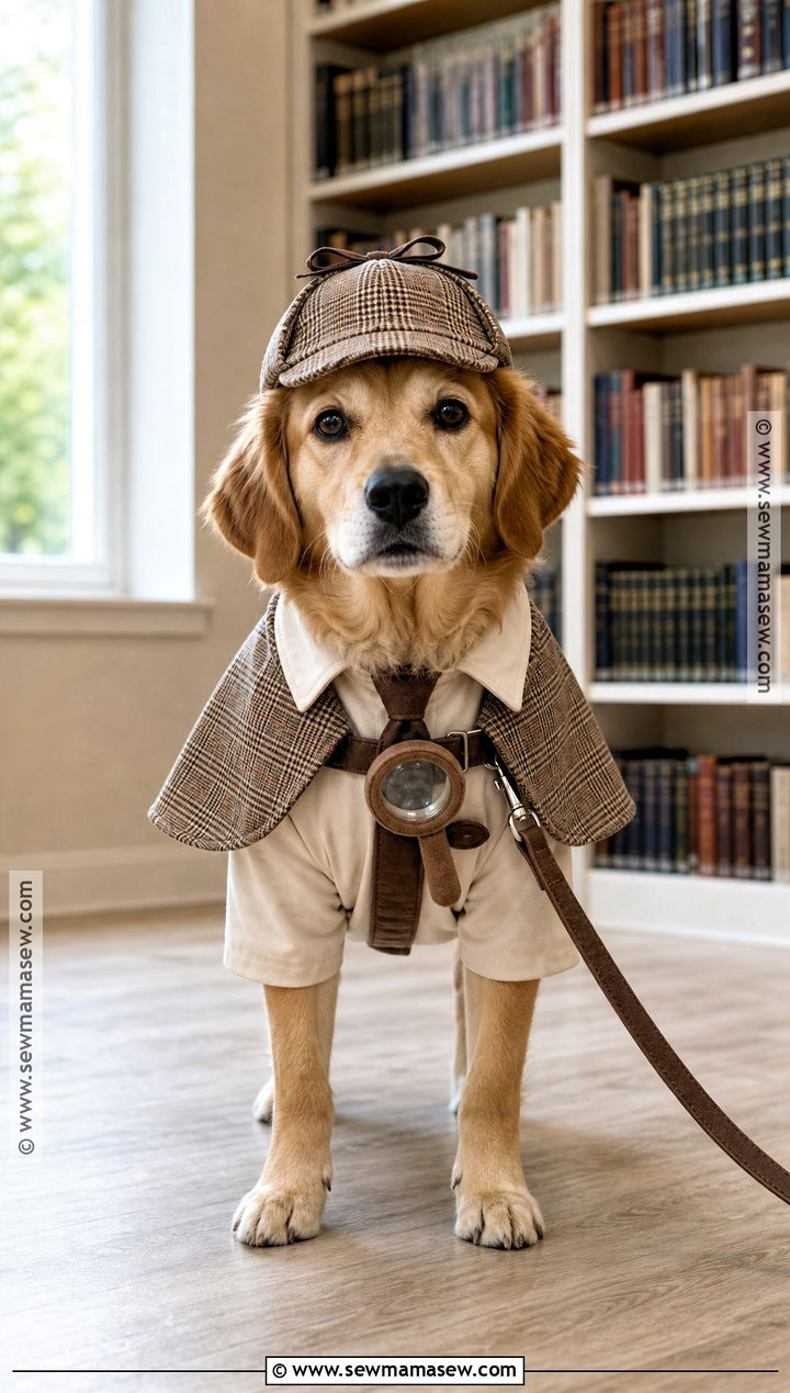 Detective Dog Costume With Plaid Cape - 35 dog costume ideas