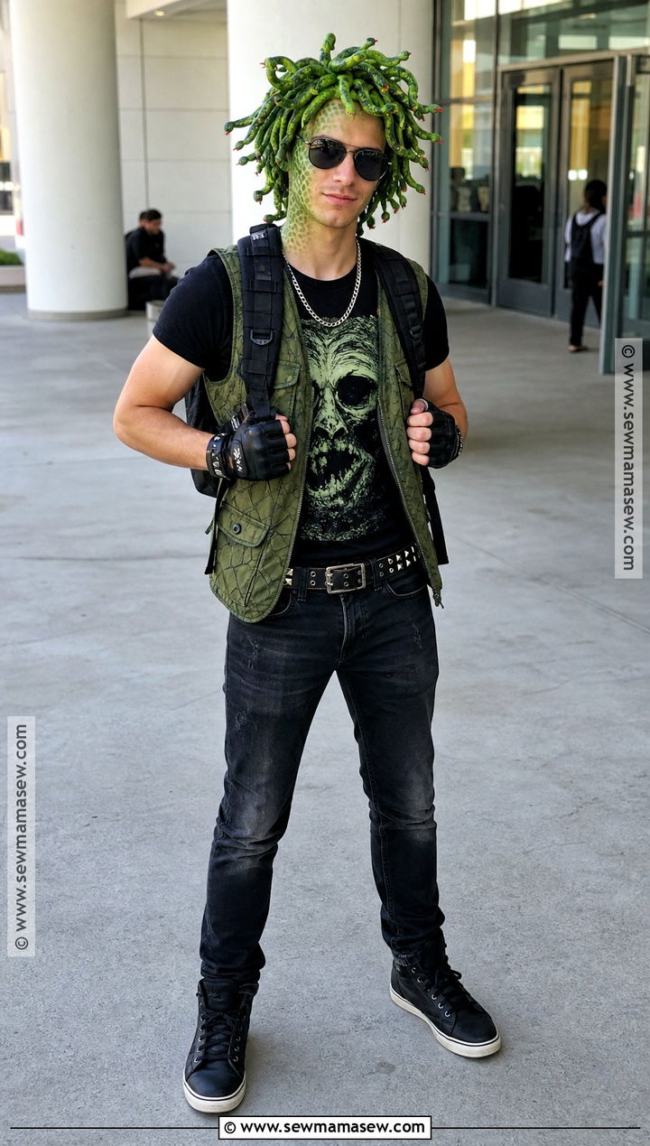 Deuce Gorgon Cosplay With Green Vest - 45 monster high cosplay ideas