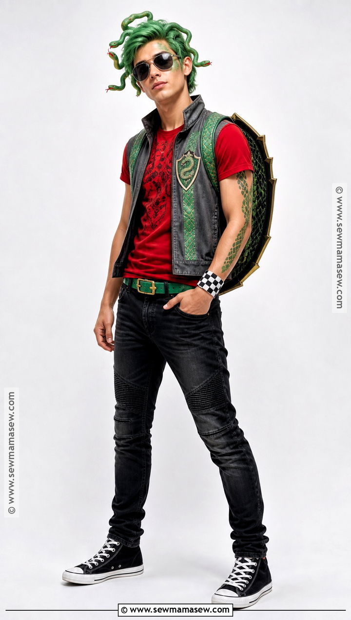 Deuce Gorgon Costume With Green Vest - 50 monster high costume ideas