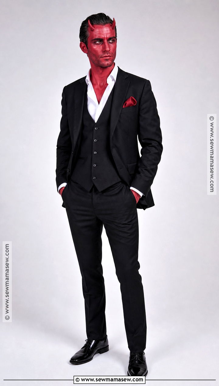 Devil Face Black Suit Lucifer Costume - 30 Lucifer Costume Ideas