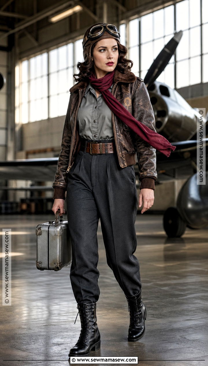 Dieselpunk Pilot Costume - 30 Pilot Costume Ideas for Women