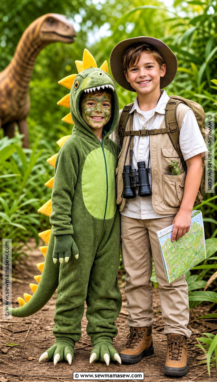 Dinosaur And Explorer Sibling Costume - 35 sibling costume ideas