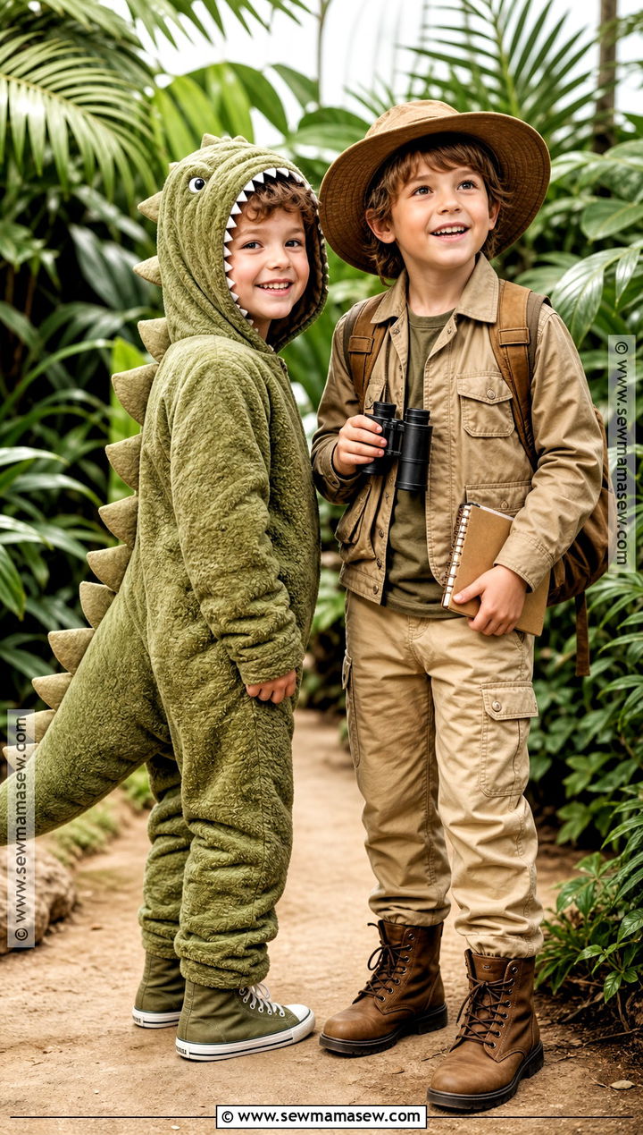 Dinosaur And Explorer Sibling Costume - 30 sibling halloween costumes boy and for girls
