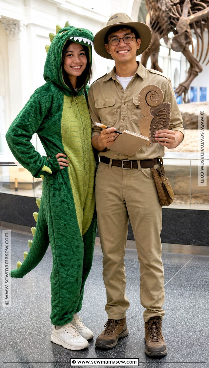Dinosaur And Paleontologist Couple Costume - 40 dinosaur costume ideas