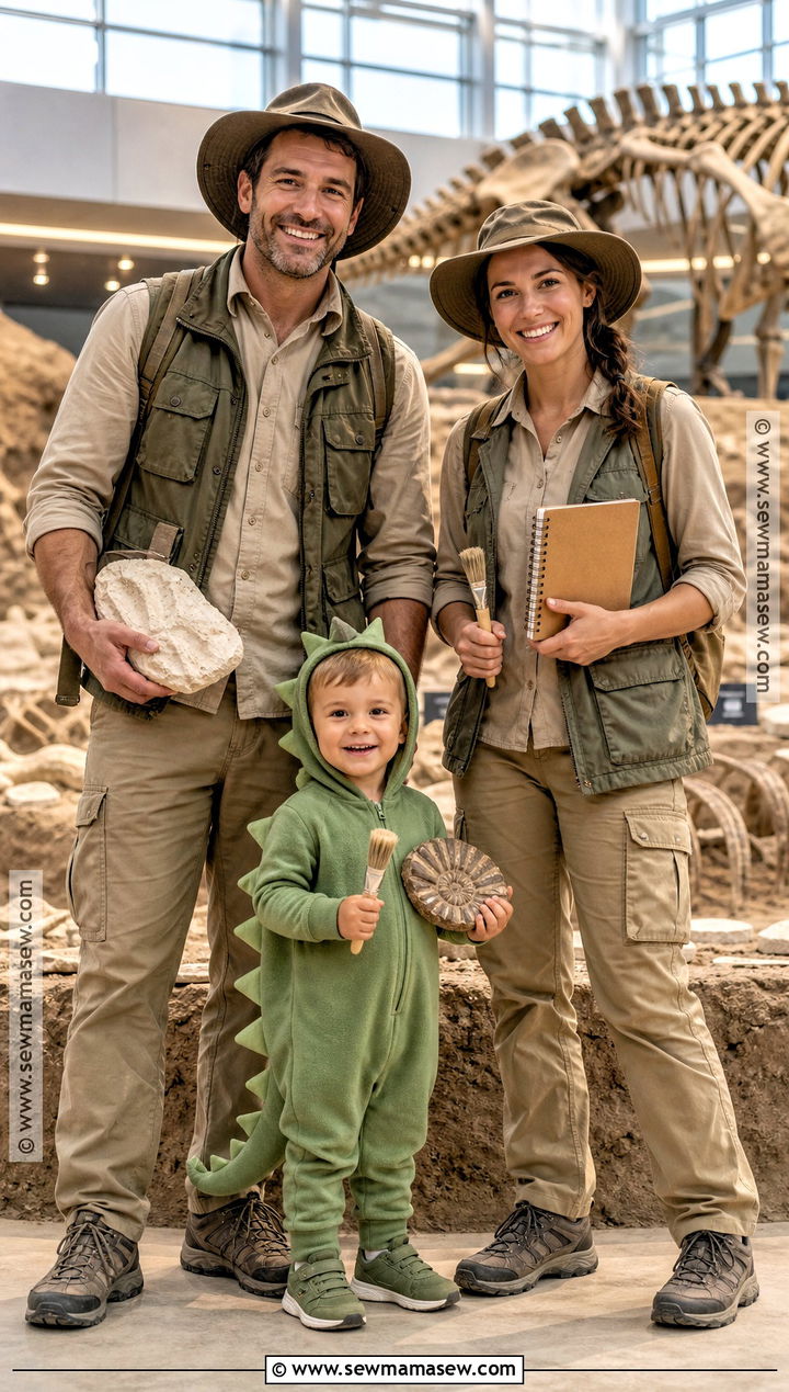 Dinosaur And Paleontologist Family Costume - 35 family halloween costumes with for toddlers
