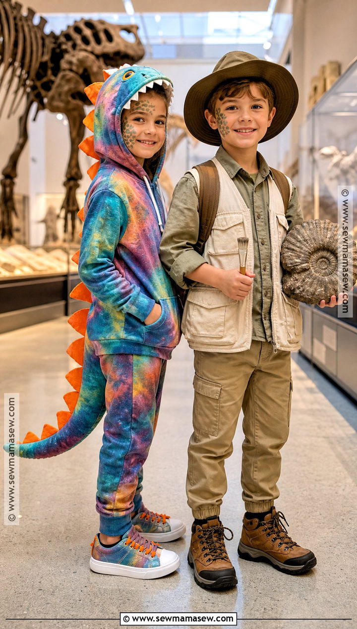 Dinosaur And Paleontologist Sibling Costume - 40 sibling halloween costumes