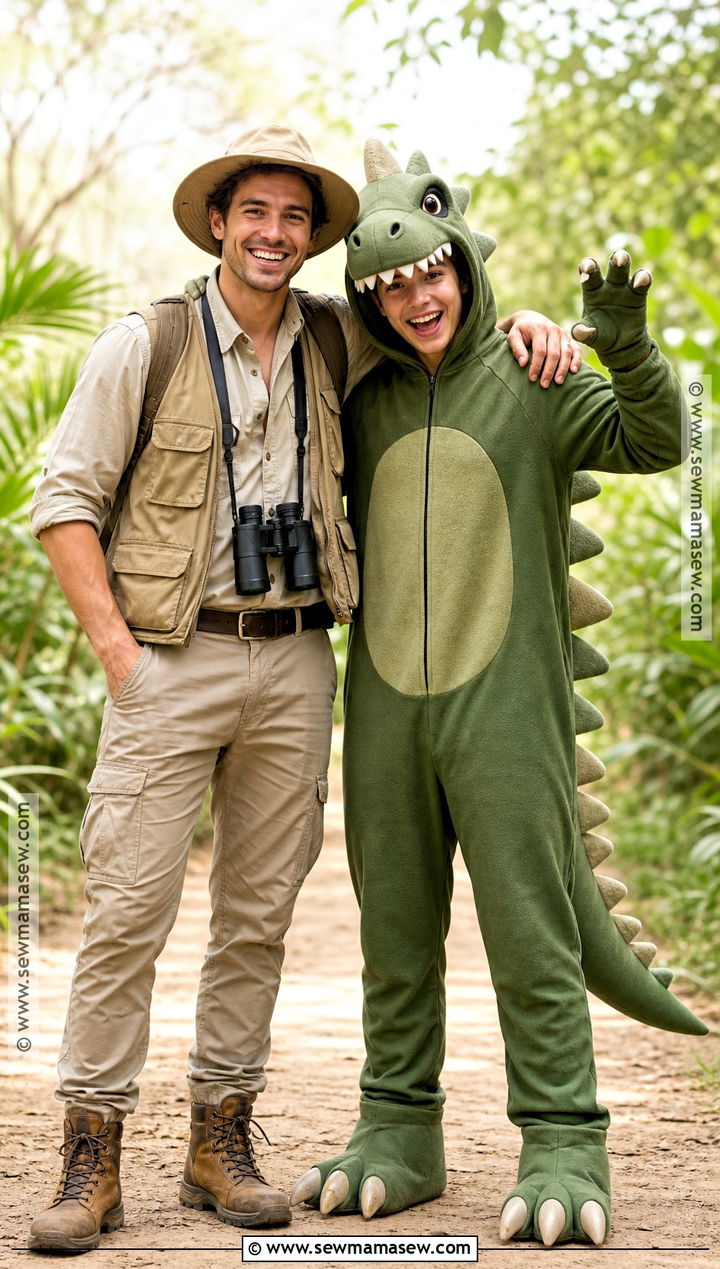 Dinosaur And Park Explorer Costume - 45 duo halloween costumes for couples