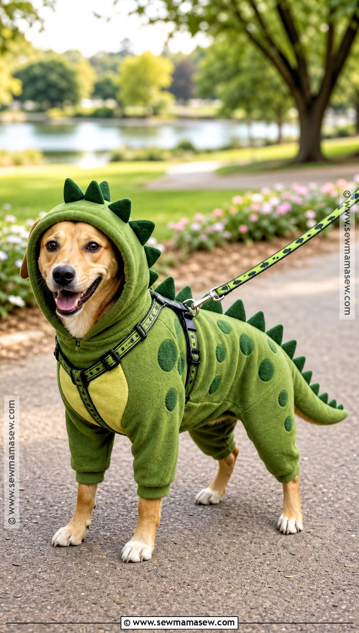 Dinosaur Dog Costume With Soft Spikes - 35 dog costume ideas
