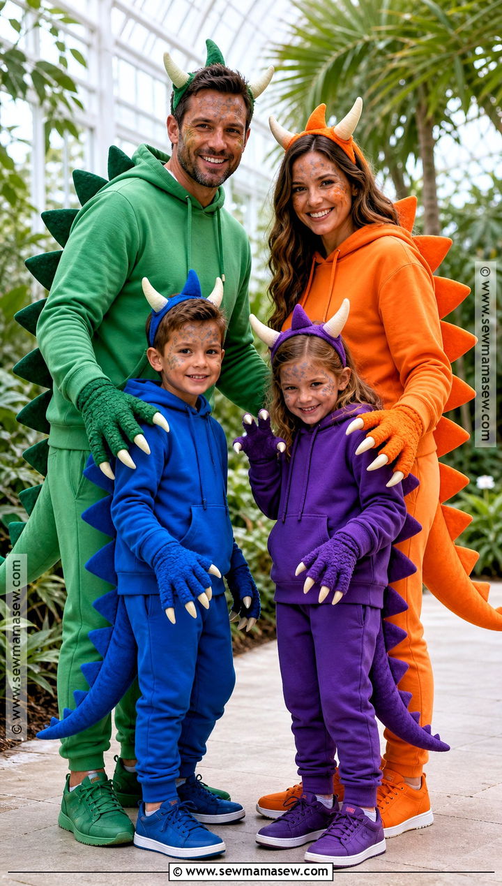 Dinosaur Family Costume - 40 family halloween costumes for 4