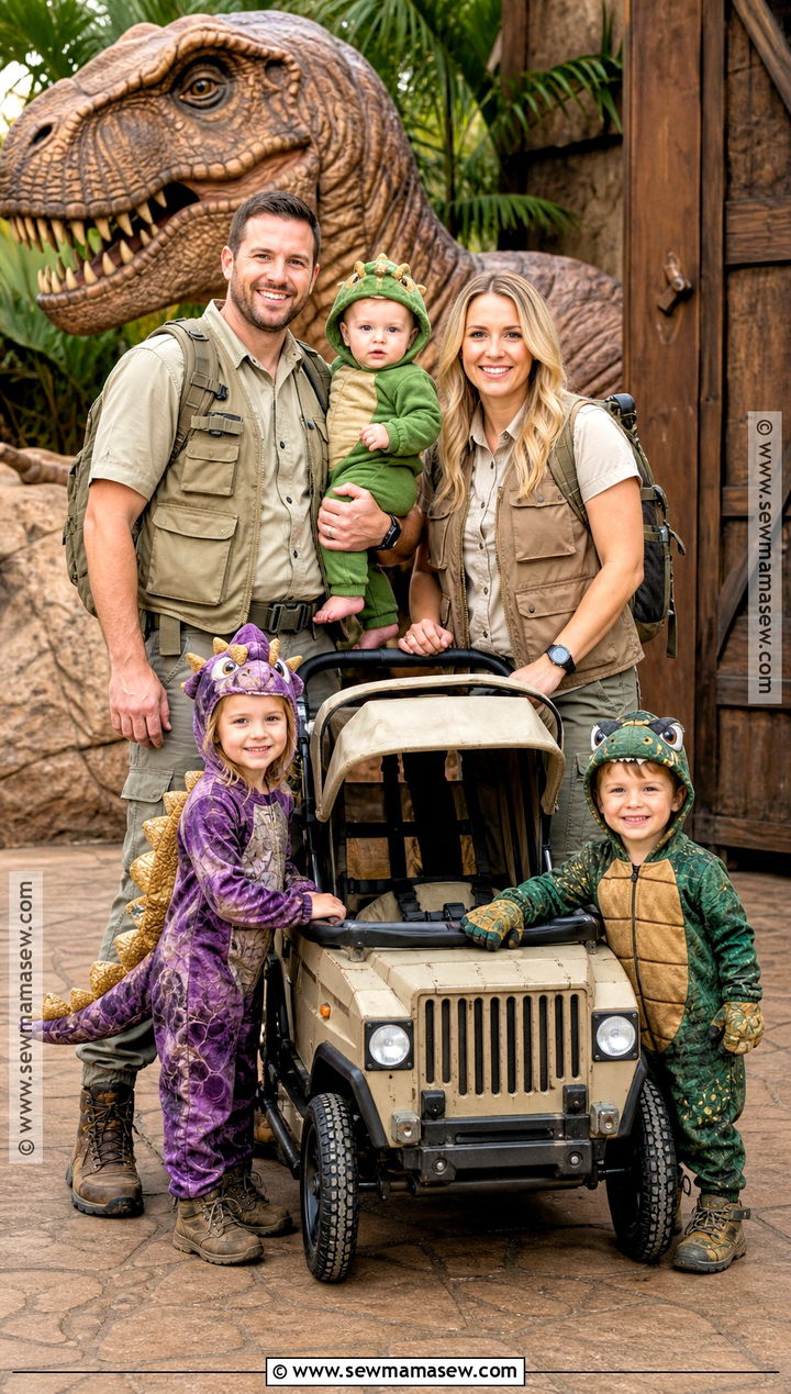 Dinosaur Park Family Costume With Baby - 40 family costumes with for babies