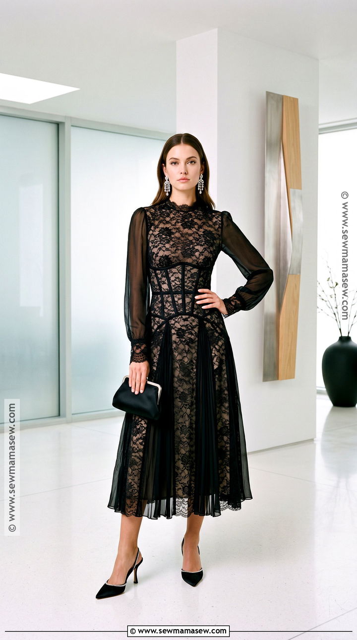 Dior Fall 2000 Black Lace Chiffon Dress Outfit - 15 dior fall 2000 ready to wear ideas