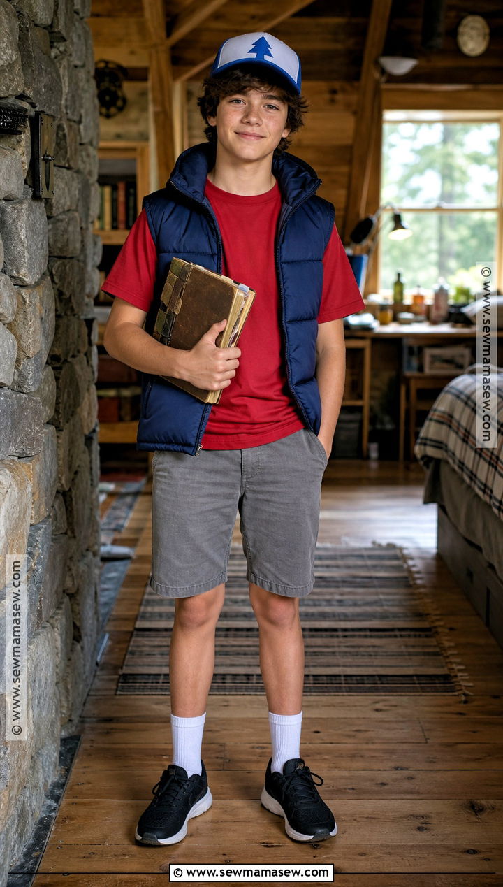Dipper Pines Cosplay With Blue Vest - 35 simple cosplay ideas