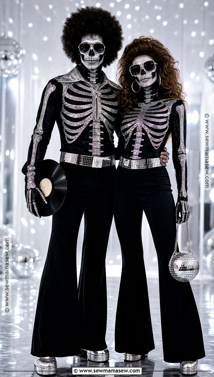 Disco Skeleton Couple Costume - 30 Skeleton Couple Costume Ideas