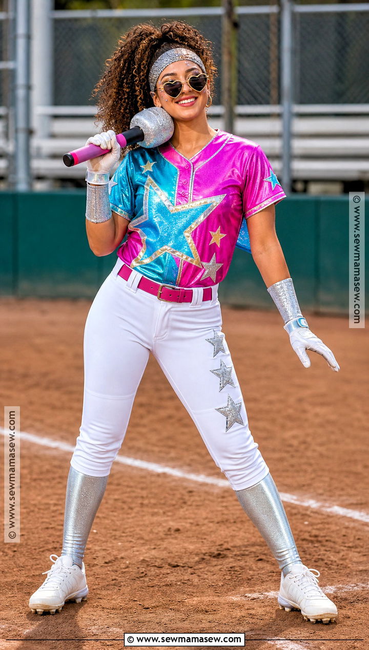 Disco Softball Costume With Metallic Details - 30 softball halloween costumes