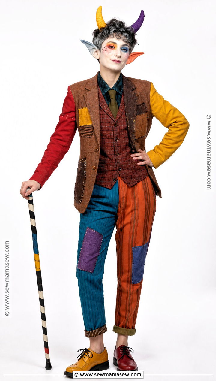 Discord Costume With Mismatched Colorful Outfit - 30 mlp costume ideas