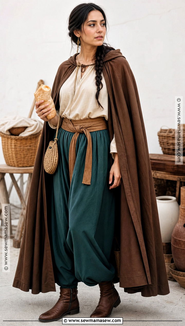 Disguised Jasmine Costume With Brown Hooded Cape - 30 aladin costume ideas