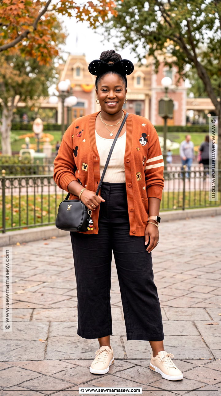 Disney Cardigan And Wide Leg Pants Outfit - 20 Disney In October Outfits