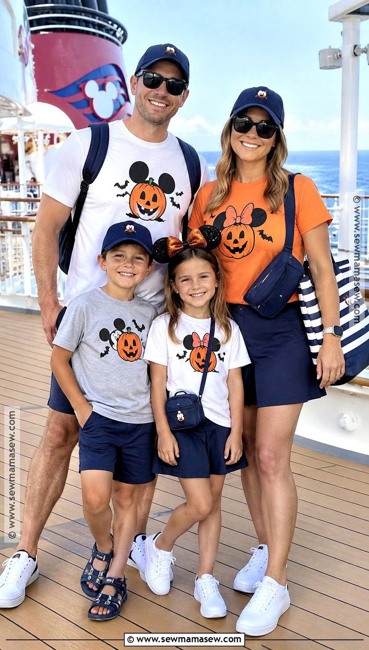 Disney Cruise Halloween Shirt And Navy Shorts Outfit - 15 disney october family shirts