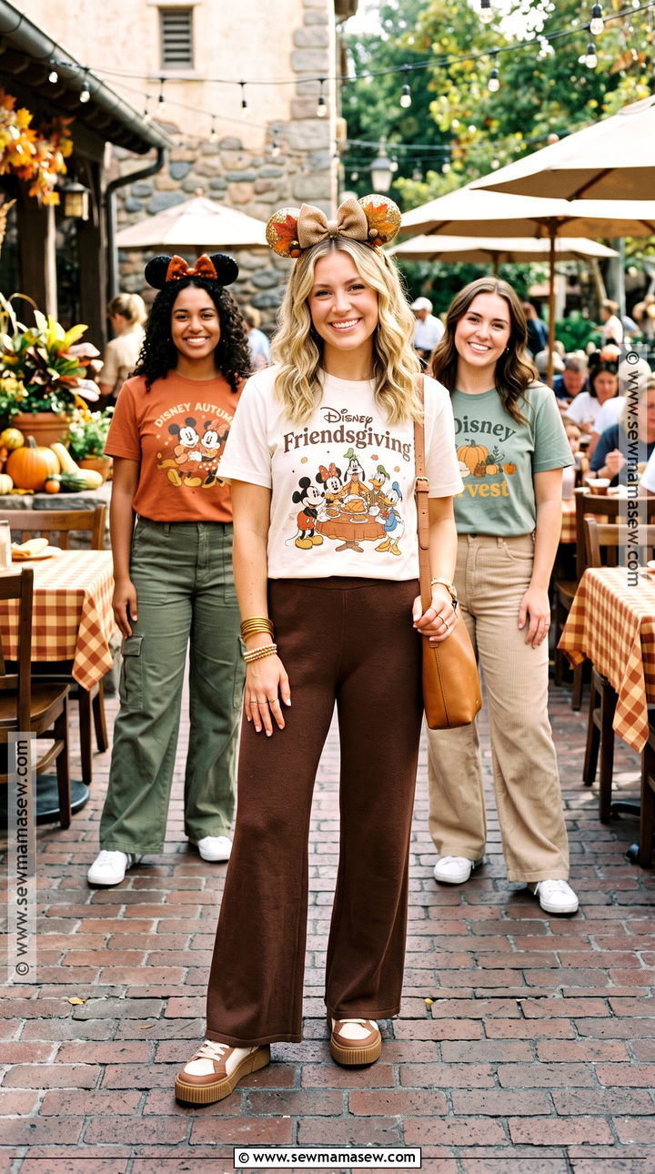 Disney Friendsgiving T Shirt And Wide Leg Pants - 15 thanksgiving disney outfits