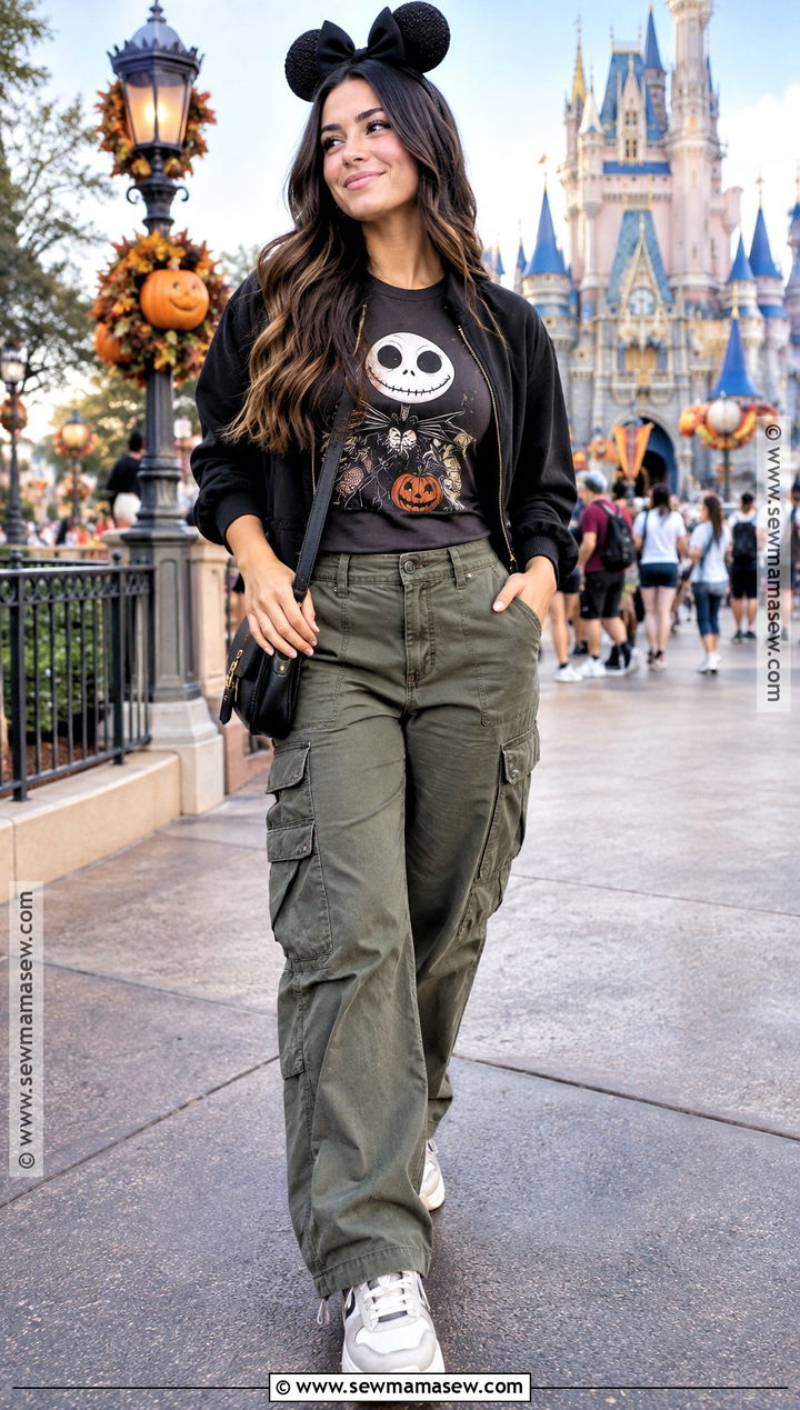 Disney Graphic Tee And Cargo Pants Disneyland October Outfit - 20 Disneyland October Outfits