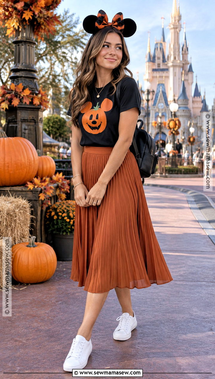 Disney Halloween Outfit With Midi Skirt - 20 Disney Fall Outfit Ideas for Women