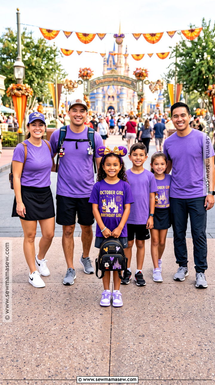 Disney October Birthday Shirt And Black Shorts Outfit - 15 disney october family shirts