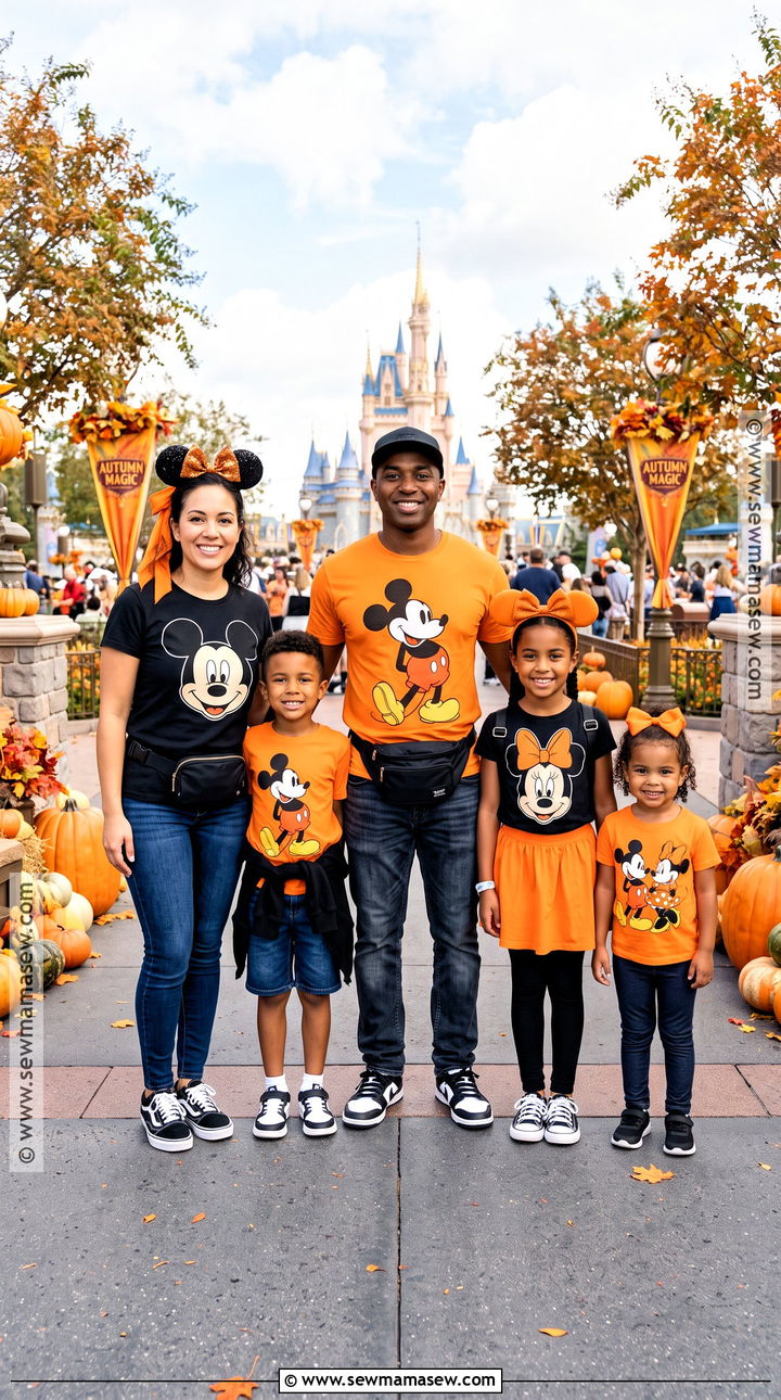 Disney Orange And Black Family Shirt Outfit - 15 disney shirts for family october