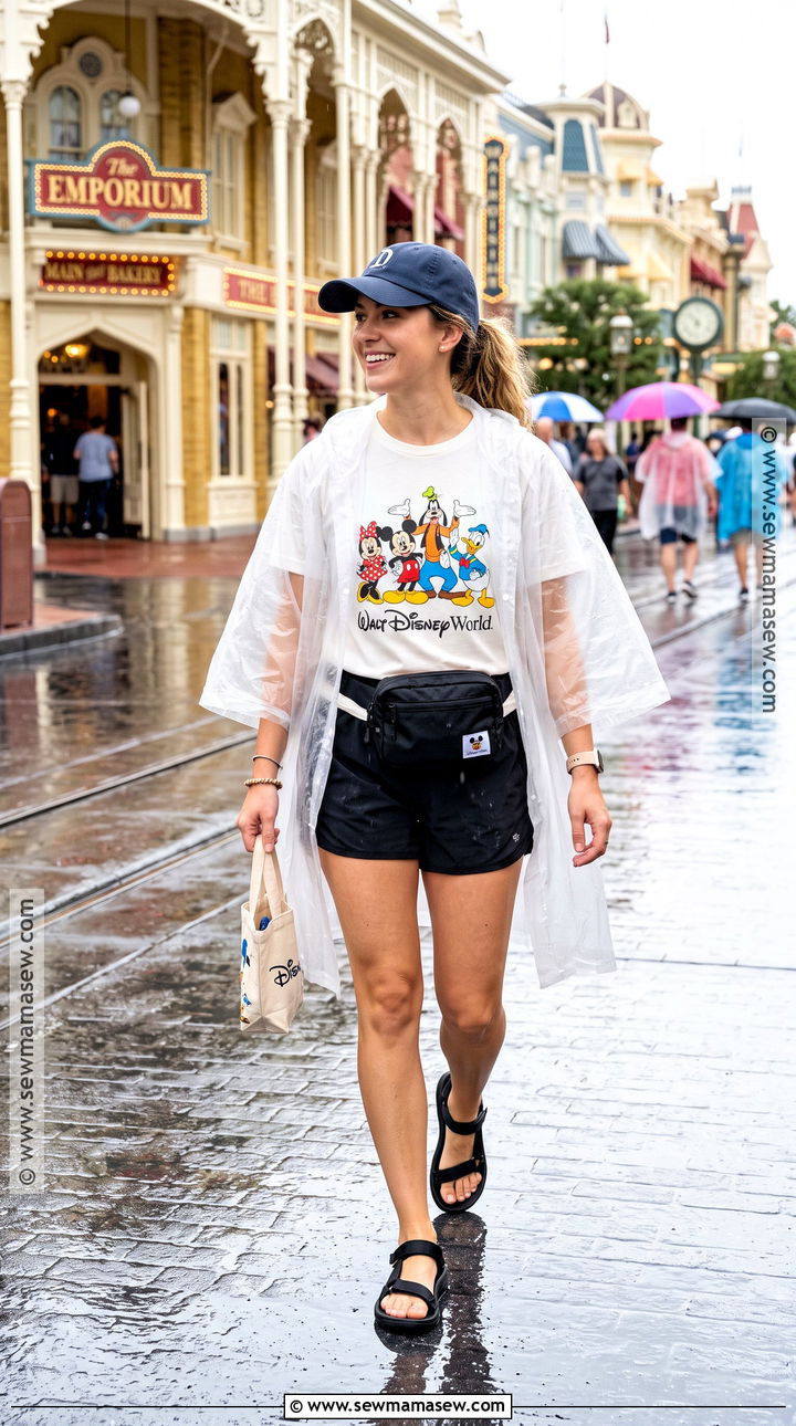 Disney Rainy Day T Shirt And Quick Dry Shorts Outfit - 20 disney september outfit ideas
