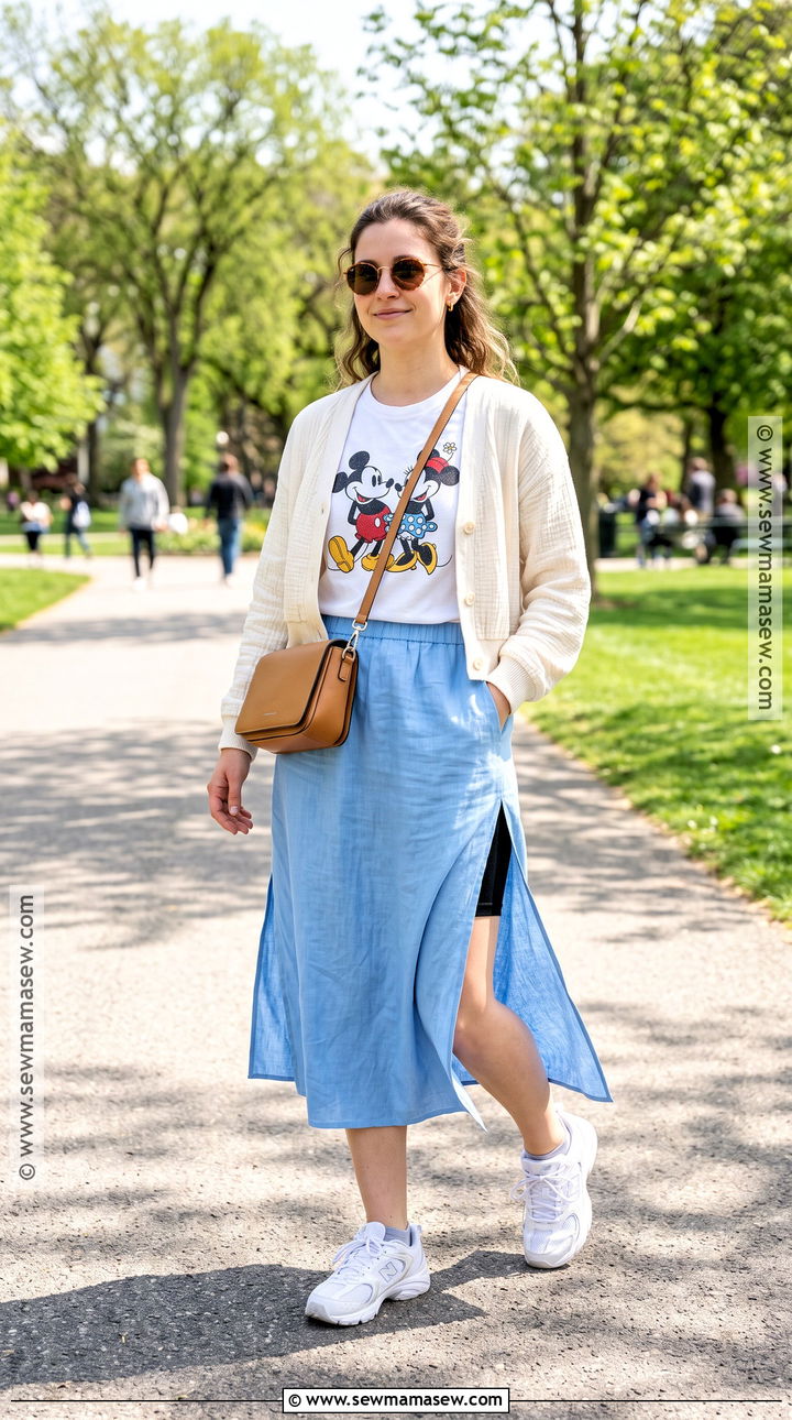 Disney T Shirt And Midi Skirt Disneyland Outfit - 15 Disneyland Outfits September