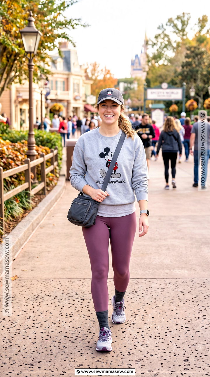 Disney World Sweatshirt And Leggings Outfit - 15 disneyworld outfit november ideas