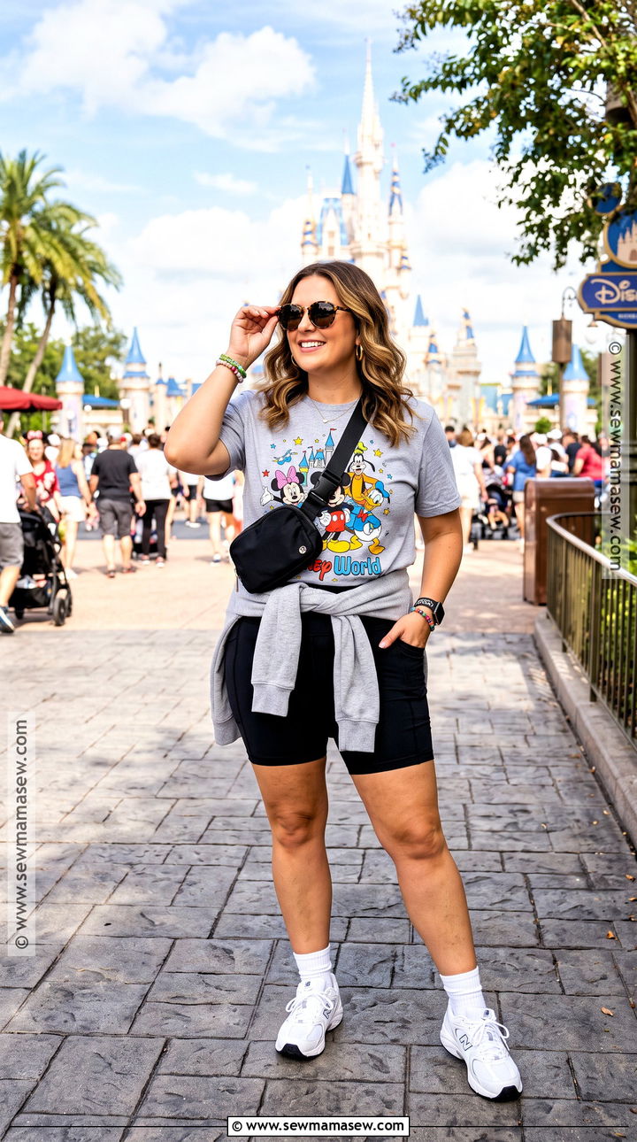 Disney World T Shirt And Biker Shorts Outfit - 15 Disney World Outfits November