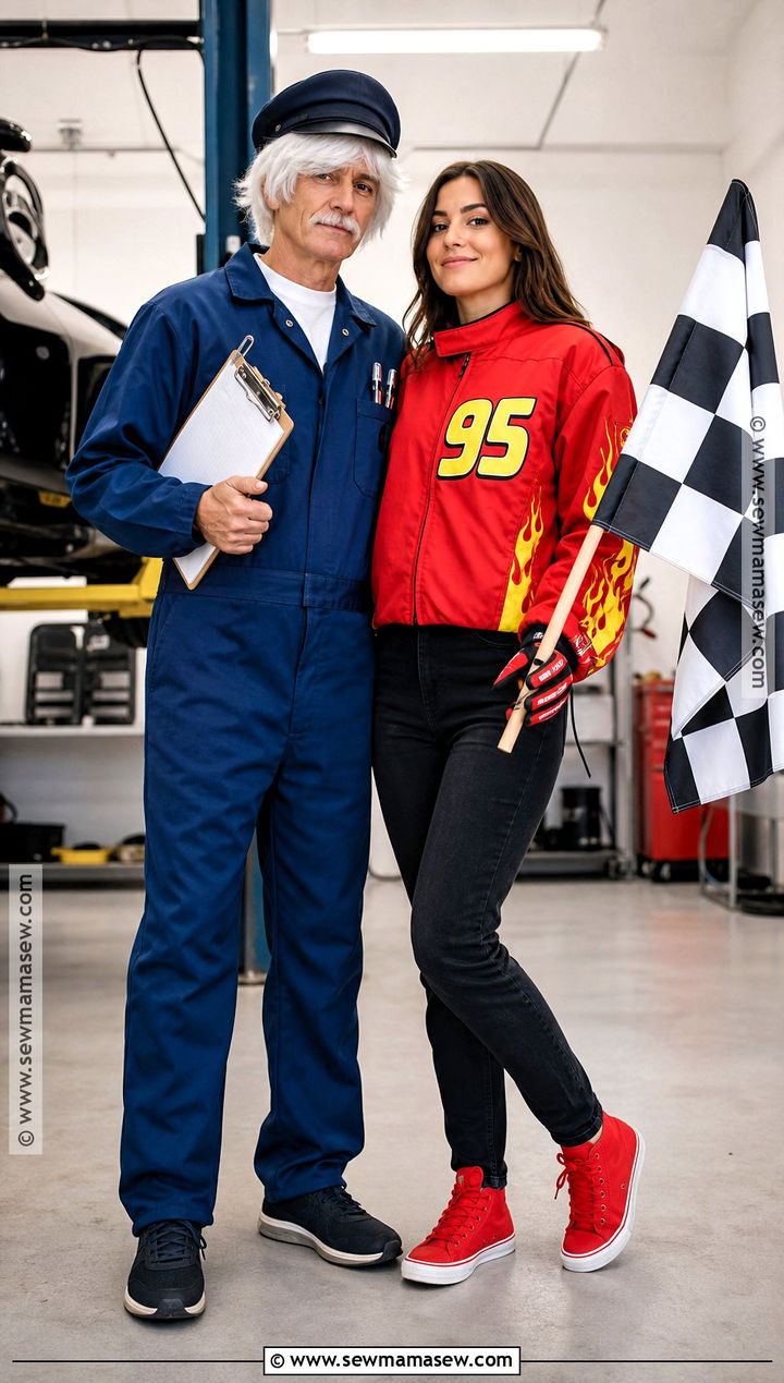 Doc Hudson And Lightning McQueen Costume - 30 cars couple costume ideas
