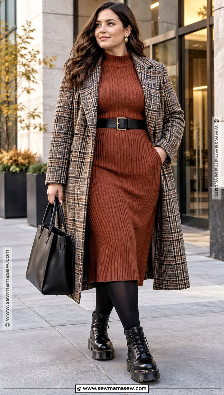 Doc Martens With A Sweater Dress - 20 Fall Doc Martens Outfits