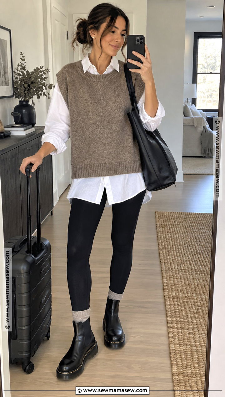 Doc Martens With Black Leggings - 20 Fall Doc Martens Outfits