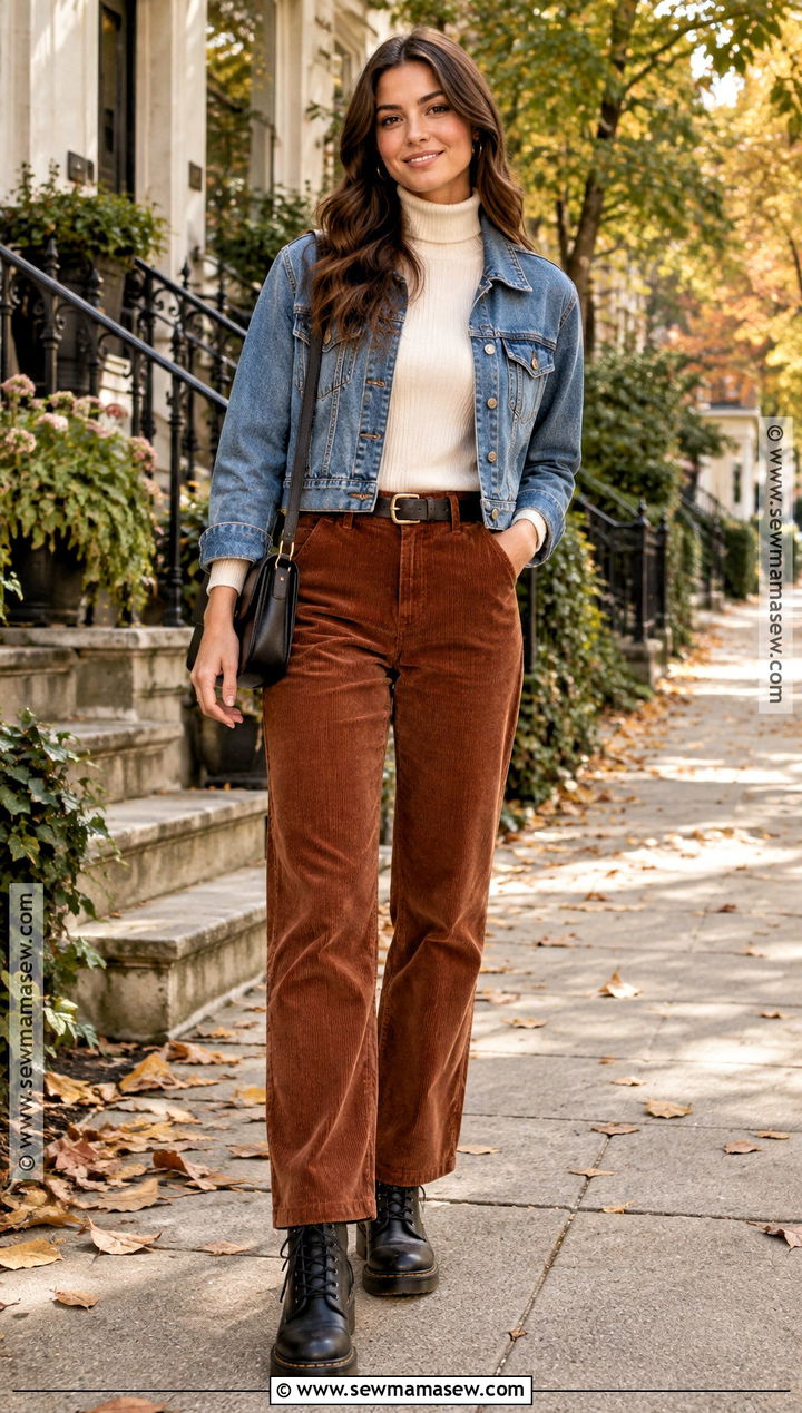 Doc Martens With Corduroy Pants And Turtleneck - 15 dock martins outfit fall ideas