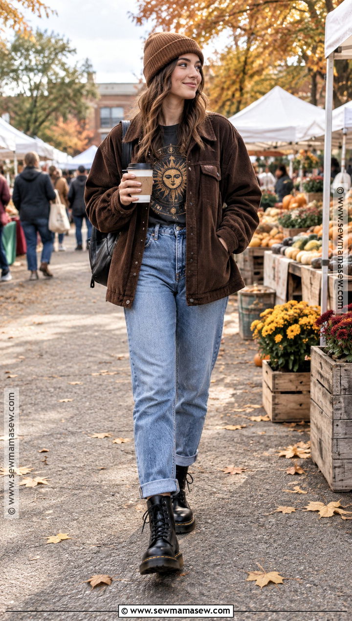 Doc Martens With Cuffed Mom Jeans - 20 Fall Doc Martens Outfits