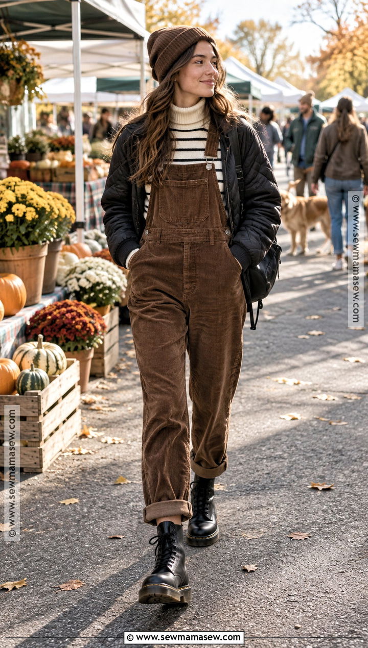 Doc Martens With Overalls And A Turtleneck - 15 Fall Fashion With Doc Martens Ideas