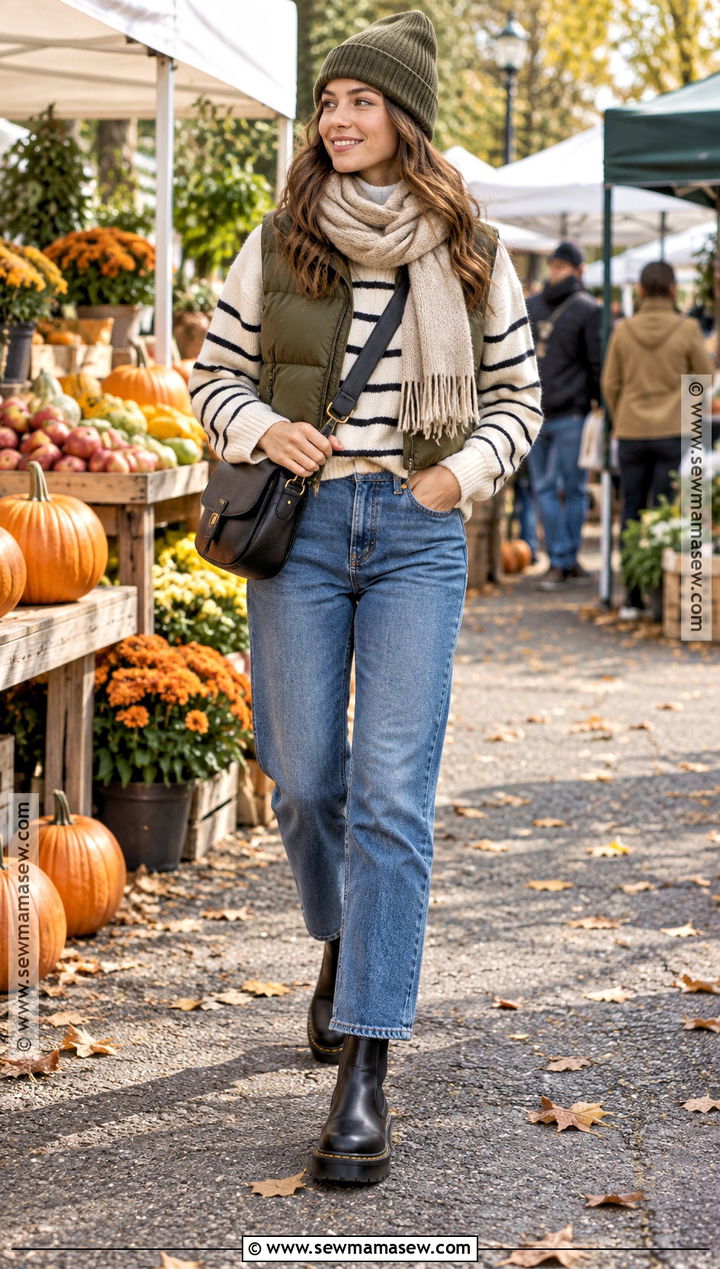Doc Martens With Puffer Vest And Jeans - 20 doc martens fall outfit ideas