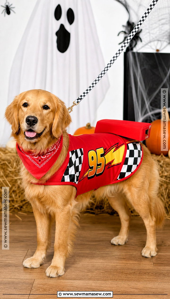 Dog Lightning McQueen Costume - 30 lightning mcqueen halloween costume ideas